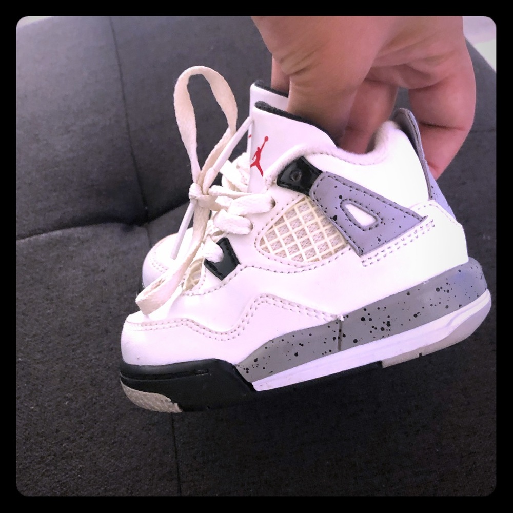 Baby Retro Jordan Cement 4's in Good condition!